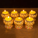 Tibet Buddhist Lotus Butter Candle Light Lamp Holder Base Burner 4.5x4.5cm
