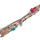Elegant Women's Ethnic Style Feathers Tassels Beads Multi-layer Chain Neckl