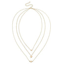 Simple Women Multi Layers Star Heart Clavicle Chain Geometry Alloy Necklace