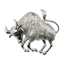 Cattle Brooch Jewelry Rhinestone Crystal Bull Cow Animal Brooches Metal SEAU