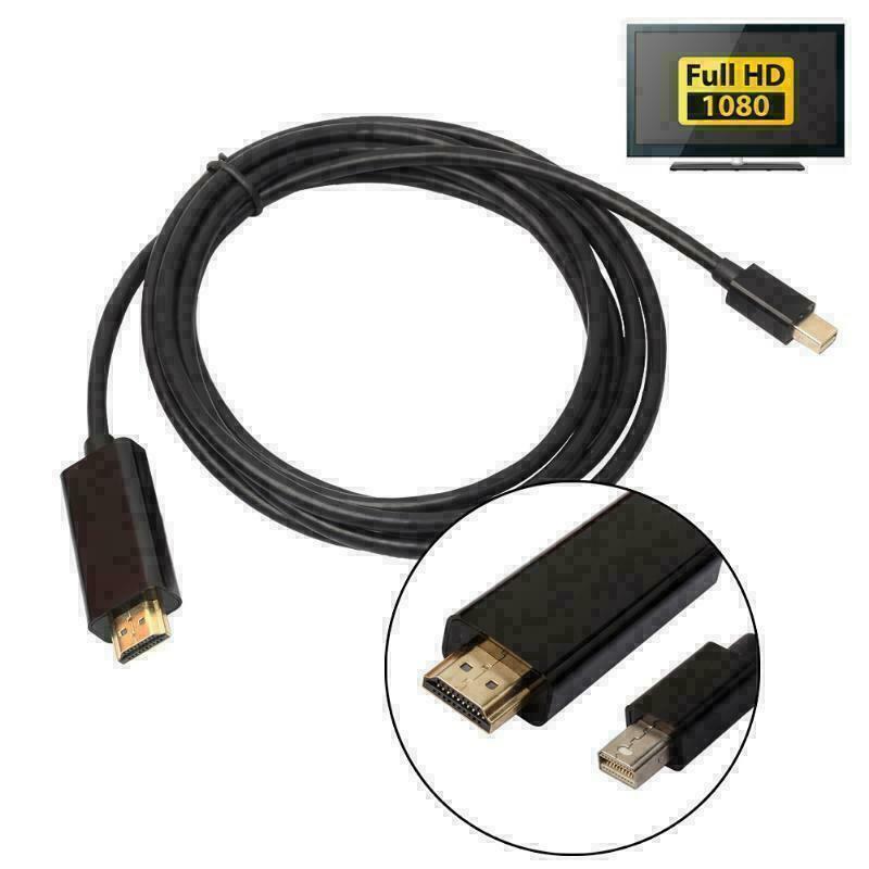 1.8M Mini DP Display Port Thunderbolt 2 to HDMI Cable Adapter For MacBook Pro bs
