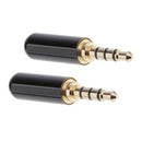 2PC 3.5mm 1/8" Male Jack Mini Black Audio Plug Male Stereo Adaptor DIY Soldering