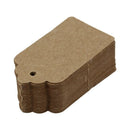 5X(Pack 100 Rustic 40mmx70mm Scalloped Kraft Paper Card,Blank Brown Tag,We Z7M7)