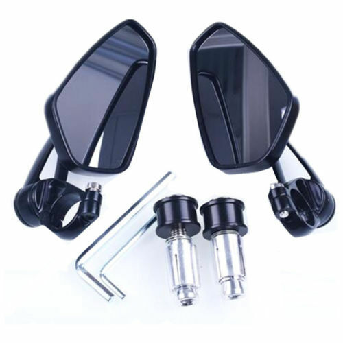 Black Motorcycle Round 7/8" Bar End Rearview Side Mirrors For Universal Motor