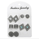 5 Pairs /set New Fashion Women Stud Earring Girls Birthday Party Mashup Earr Gw
