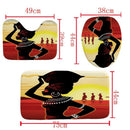 4Pcs Home Bathroom Decor Set Bathroom African Girl Pattern Toilet Seat Cove