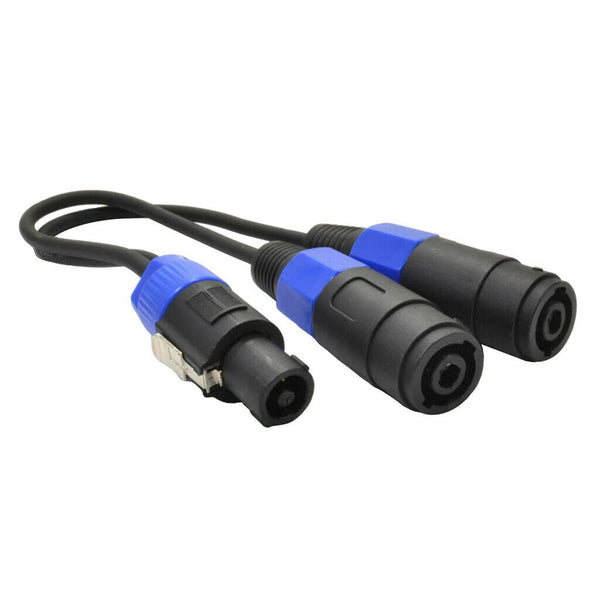 2Pieces 0. PA Splitter  Male To 2 Female Speakers Cable Cord Black