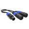 2Pieces 0. PA Splitter  Male To 2 Female Speakers Cable Cord Black