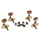 4x Guitar String Tuning Peg Key Tuner with Wood Buttons for Acoustic Guitar