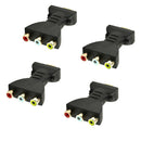 4Pcs HDMI to AV Male to Female Vedio Audio Converter for Home Theater DVD