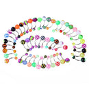 50PCS Mix Color Stainless Acrylic Ball Barbell Bar Navel Belly Button Ring