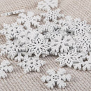 20 Pcs Mini Wood Snowflakes Hanging Pendants Christmas Tree Ornaments Home Decor