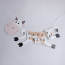 happy birthday cow paper banner hanging diy party decor bunting supplie ME
