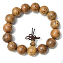 15mm Wood Tibet Buddha Buddhist Prayer Beads Bracelet Mala Bangle Wristband JR