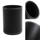 Desk Stationery PU Leather Student Pen Holder Round Gift Pencil Box Decorative