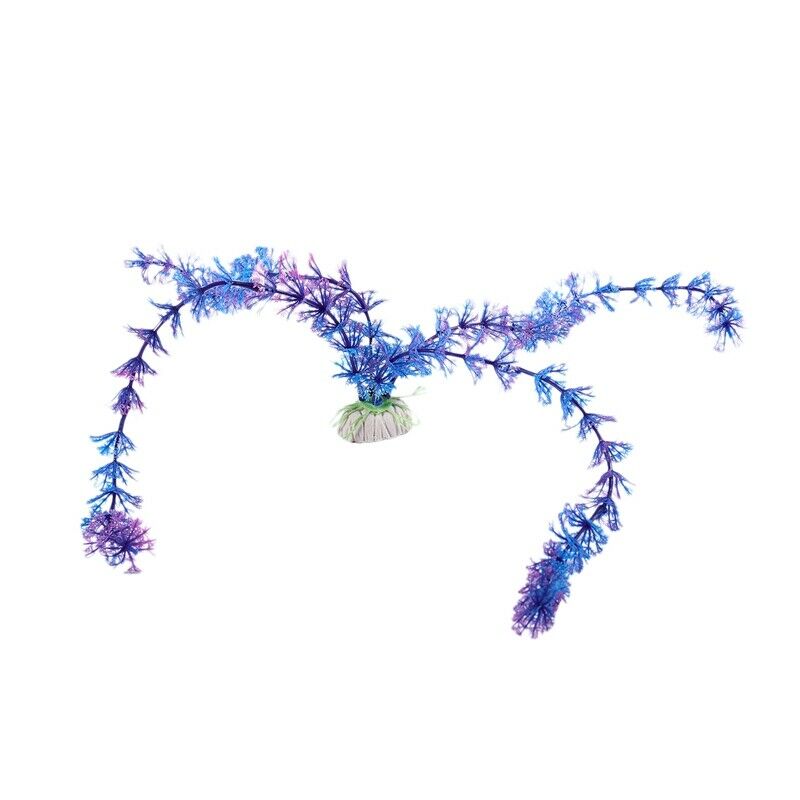 Aquarium Bubble Release Air Stone 13.4" Plastic Plants Blue Purple S8X6