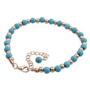Boho Rhinestone Flower Beads Turquoise Foot Chain Anklet