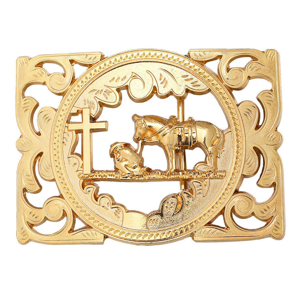 Fashion Knight Horse Belt Buckle Large Cowboy Cowgirl Unisex Engraved Belt Clamp