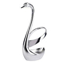 7pcs/set Home Decor Elegant Swan Holder Stainless Steel Small Dessert Coffe Z7V5