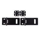 2 Set Door Safety Lock Black Metal Padlock Hasp Staple Set 50mm Long