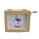 Wood Music Box Hand Crank Musical Box Creative Birthday Gifts Flamingo A