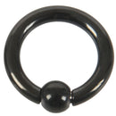 2 Lot Pair of Black Steel Eazy Captive Bead Ear Rings BCR Stud Piercing Jew I6D4