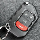4 Buttons Flip Key Cover Case Fob Holder Bag Keyless Protector for Jeep Wra