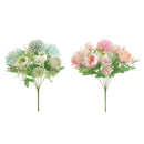 2x 7 head Rose Flowers 32cm for Photo Prop Christmas Banquet Home Ornament