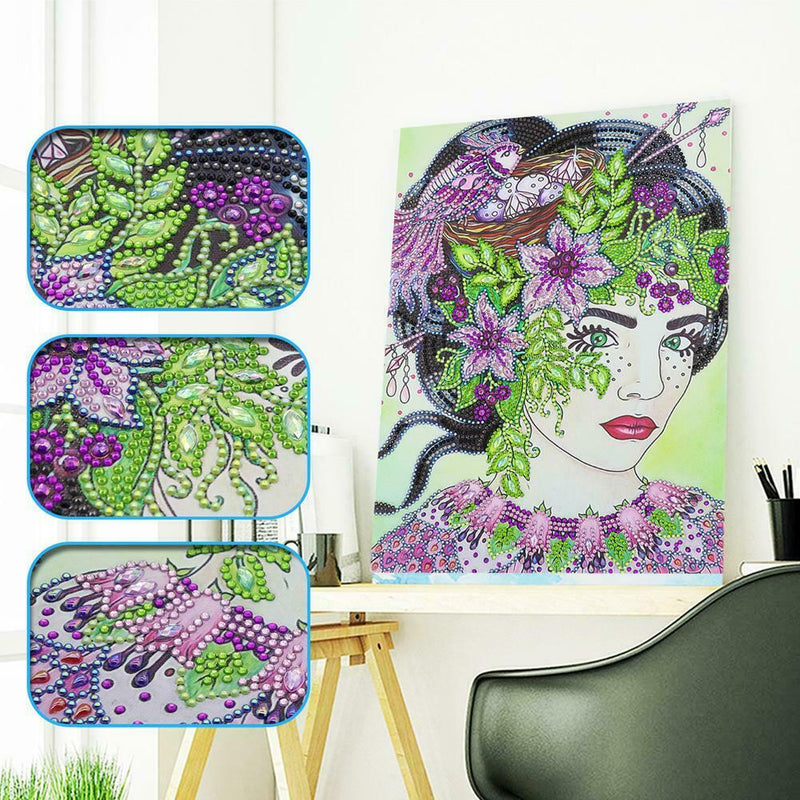 5D DIY Special Shaped Diamond Painting Beauty Cross Stitch Mosaic Kit Decor