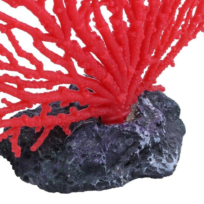 5.5" Height Red Soft Plastic Branch Coral Emulational Underwater Plant Deco
