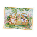 Bears Swing Cross Stitch Stamped Kits Quilt Pre-Printed Cross-Stitching Patterns