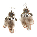 Womens Bohemian Earrings Long Tassel Feather Fringe Boho Dangle Jewelry