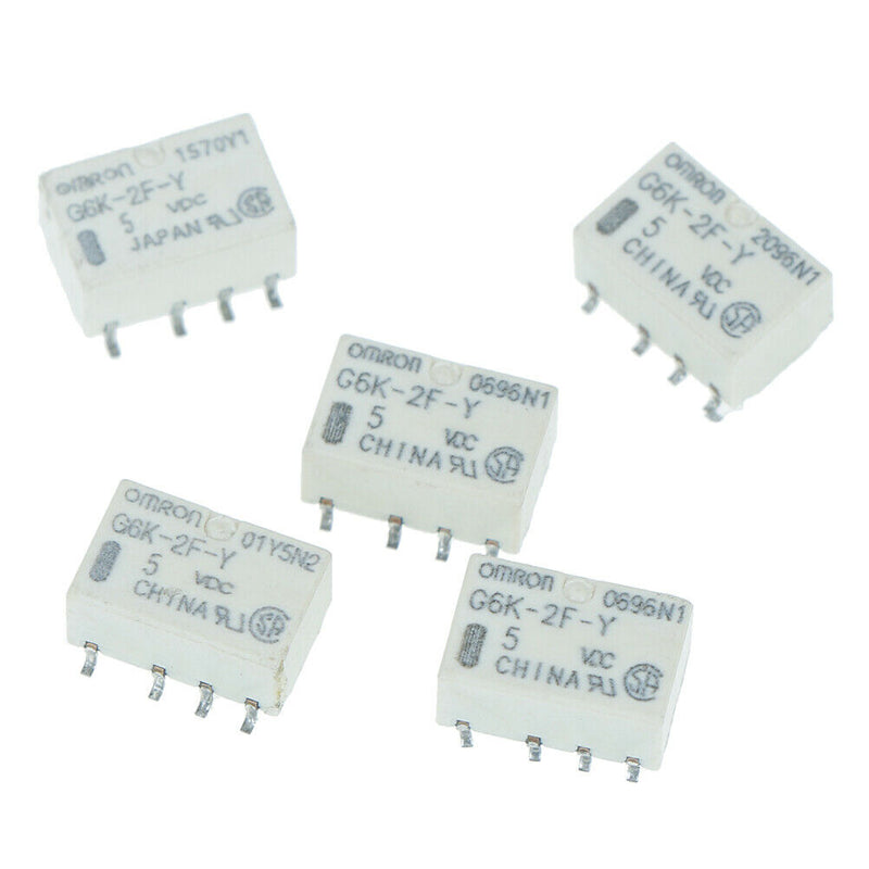 5PCS DC 5V SMD G6K-2F-Y Signal Relay 8PIN for Omron Re Kw
