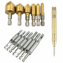 Drill Bit Set For Wood Quick Change Bit And Automatic Spring Loaded Center