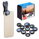 Professional 10-in-1 Cell Phone Camera Lens Zoom Telephoto Kit + Fisheye + Macro