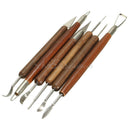 6in1 Wooden Polymer Clay Pottery Ball Stylus Sculpting Carving Modeling Tools PT