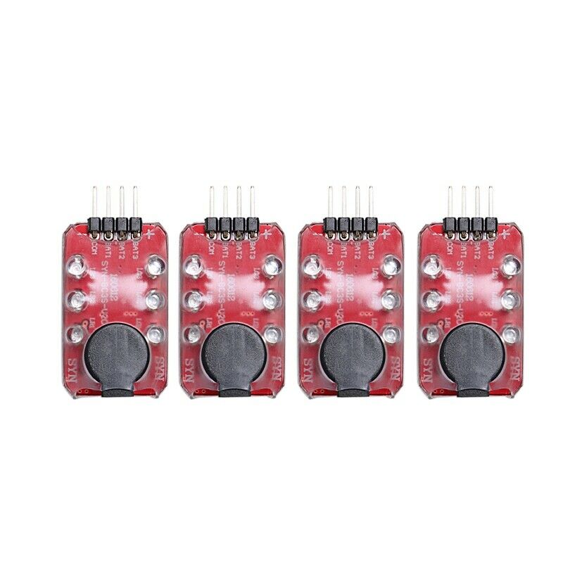 4 x Tester Buzzer Alarm Lipo Battery Low battery Voltage 2S-3S 7.4V T3X2