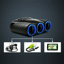 12V/24V 120W 3 Way Sockets Car Cigarette Lighter Adapter Splitter 3 USB Charger