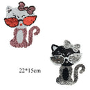 cat reversible sequined sew on patches for clothes diy sweater coat appliqueBX