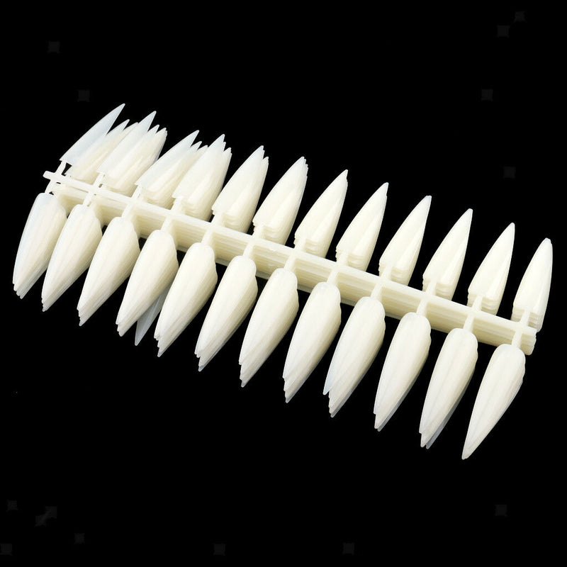 120pcs Nail Art False Tips Sticks Polish Practice Display Board Tool Beige