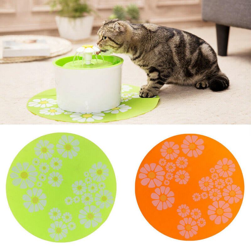 2 x Bright Color Round Shape Food Dish Tray with Flower Printed
