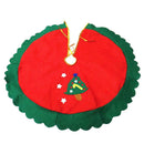 Wave Green Edge Nonwoven Xmas Tree Skirt Carpet Home Floor Mat Party Tree Decor