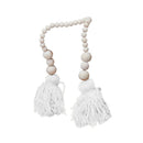 Ball Pendant with Wooden Beads Kids Baby Nursery Hanging Decor White