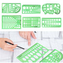 6 Pack Clear Green Plastic Measuring Template Ruler for Home Office and School