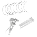 30 Pieces Wig Making Pins Needles Set, Wig T Pins J Pins C Curved Needles Hair