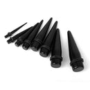 Black EAR STRETCHING KIT SET of 8 Size EAR STRETCHER EXPANDER TAPER PLUGS 4-18mm