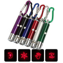 1Pc Red Point LED Flashlight Torch Multi-patterns With Keychain X1B1