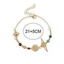 Women Elastic Tiger Eye Matte Black Natural Stone Agate Bangle Bracelet F1Q5