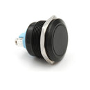 1PC 22mm waterproof black momentary metal flat top push button switch  C8