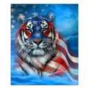 The US Flag Tiger 5D Full Drill Round Diamond Painting Embroidery Kits Gift